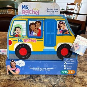 Ms. Rachel Tummy Time Activity Bus - Yellow, Blue, and Gray